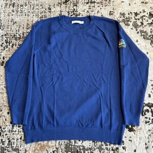 Peter Millar Mens Sweater Medium Blue NBC Sports Logo Crew Neck Golf